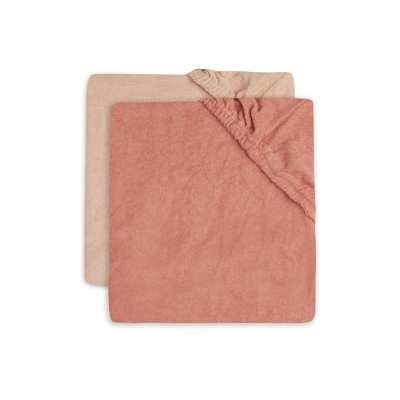 Afbeelding van Aankleedkussenhoes Jollein Badstof Pale Pink/Rosewood (2 Pack)