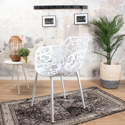 Afbeelding van DS4U Cast magnolia stoel met arm wit