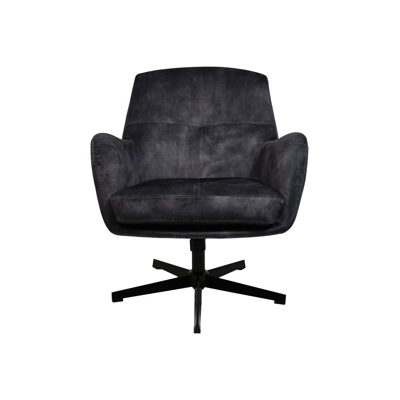 Afbeelding van HSM Collection Cleveland fauteuil adore grijs/zwart Velvet