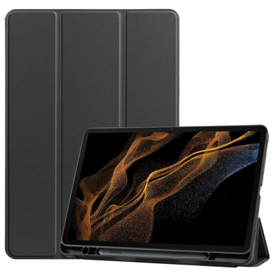 Afbeelding van Just in Case Tri Fold Samsung Galaxy Tab S8 Ultra Book met Penhouder Zwart