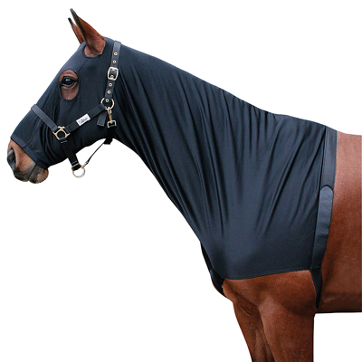 Abbildung von Harry&#039;s Horse Brustschutz Lycra mit Kopfschutz Schwarz S