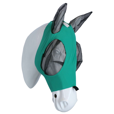 Abbildung von Weatherbeeta Fliegenmaske Deluxe Stretch Bug mit Ohren Türkis Schwarz Pony