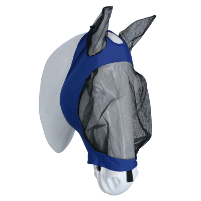 Abbildung von Weatherbeeta Fliegenmaske Deluxe Stretch mit Ohren Königsblau/Schwarz Mini