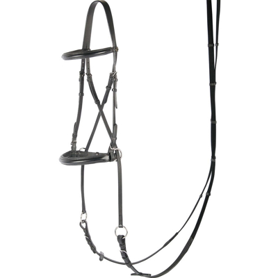 Abbildung von Harry&#039;s Horse Zaumzeug Longierbrillelos Kiefer gekreuzt, schwarz Full Farbe Weniger