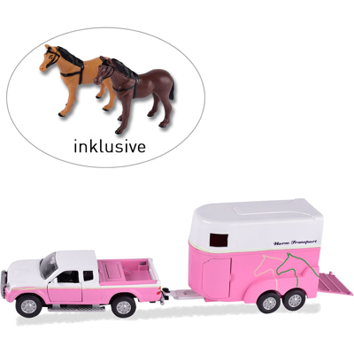 Abbildung von Waldhausen Spielset Fahrzeug mit Pferdeanhänger Rosa