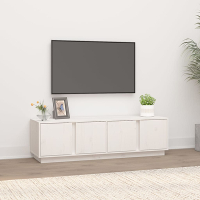 Afbeelding van Tv meubel 140x40x40 cm massief grenenhout wit