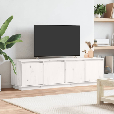 Afbeelding van Tv meubel 156x37x45 cm massief grenenhout wit