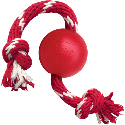 Afbeelding van Hondenspeeltje bal met touw