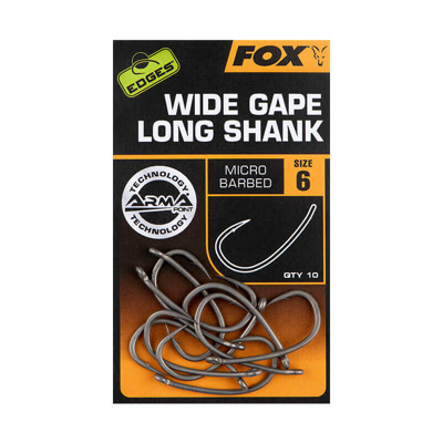 Imagen de Fox Edges Armapoint Super Wide Gape Long Shank Anzuelo para Carpa #4 (10 piezas) Anzuelos carpfishing