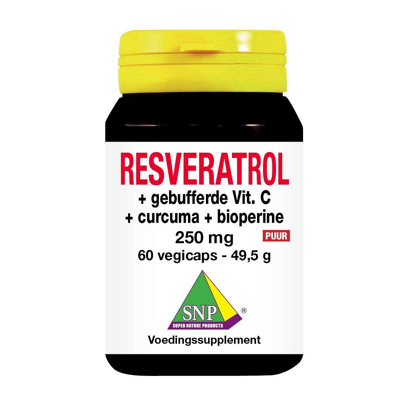 Afbeelding van Snp Resveratrol Curcuma Gebufferd Vit C Bioperine Puur 60vc