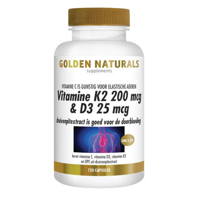 Afbeelding van Golden Naturals Vitamine K2 &amp; D3 Capsules