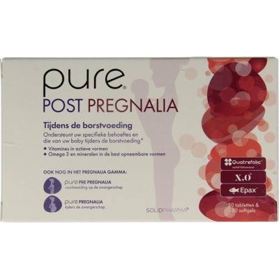 Afbeelding van Pure Post pregnalia 30 tabletten &amp; softgels 60 stuks