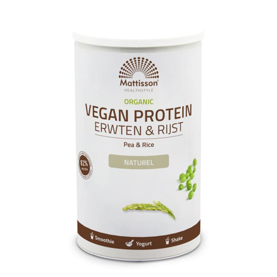 Afbeelding van Mattisson Biologisch Vegan proteïne poeder Erwten &amp; Rijst 500 g