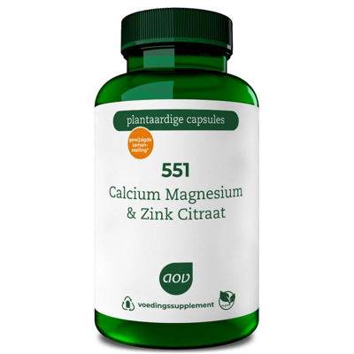 Afbeelding van AOV 551 Calcium magnesium &amp; zink citraat 90 Vegetarische capsules