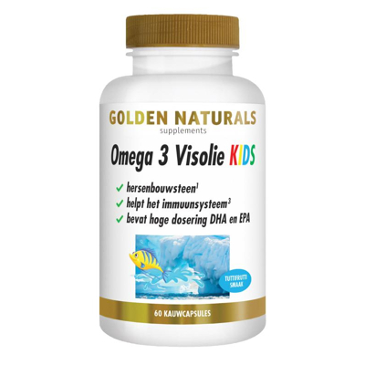 Afbeelding van Golden Naturals Omega 3 Visolie Kids 60ca