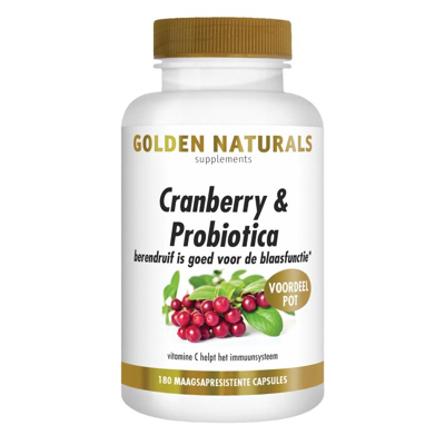 Afbeelding van Golden Naturals Cranberry &amp; Probiotica Capsules 180VCP