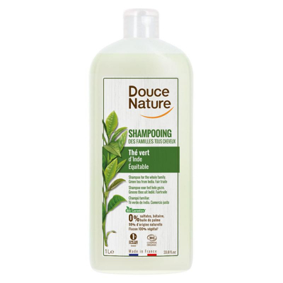 Afbeelding van Douce Nature Shampoo Glanzend Haar met Groene Thee Familie Bio, 1000 ml
