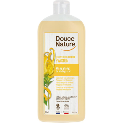 Afbeelding van Douce Nature Douchegel &amp; Shampoo Ylang Ontspannend Bio, 1000 ml