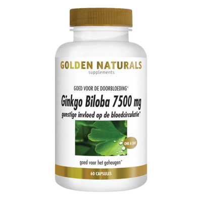 Afbeelding van Golden Naturals Ginkgo Biloba 7500mg 60ca