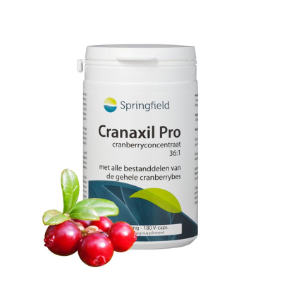 Afbeelding van Springfield Cranaxil Pro Cranberryconcentrate 500mg, 180 Veg. capsules