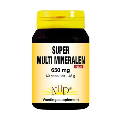 Afbeelding van NHP Super multi mineralen 650 mg puur 60 capsules