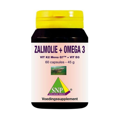 Afbeelding van Snp Zalmolie &amp; Vit. K2 Mena Q7 D3 E, 60 capsules