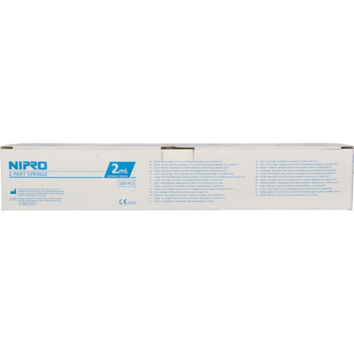 Afbeelding van Nipro Injectiespuit 2 delig centrisch 2ml 100 stuks