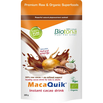 Afbeelding van Biotona MacaQuik Instant Cacao Drink Bio 200g
