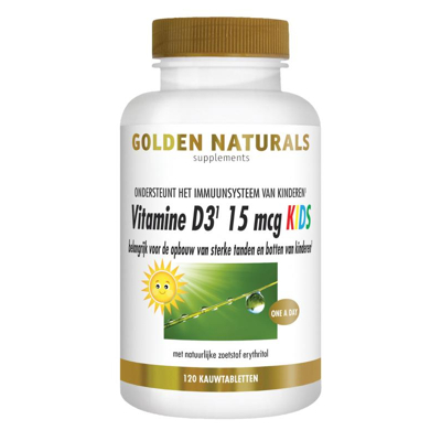 Afbeelding van Golden Naturals Vitamine D3 15mcg Kids 120kt