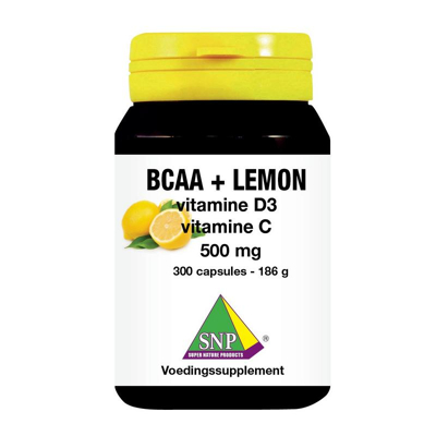 Afbeelding van SNP BCAA Lemon vitamine D3 C 500 mg 300 capsules