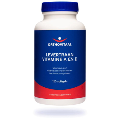 Afbeelding van Orthovitaal Levertraan Vitamine A en D Softgels 120SG