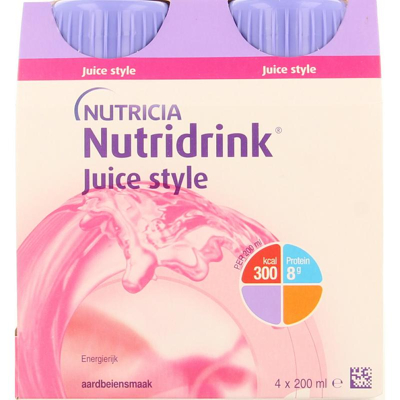Afbeelding van Nutridrink Juice Style Aardbei 200ml, 4 stuks