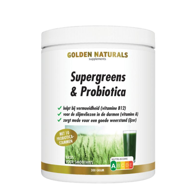 Afbeelding van Golden Naturals Supergreens &amp; Probiotica Poeder 300GR