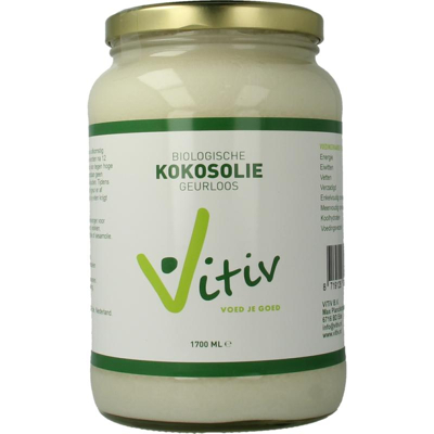 Afbeelding van Vitiv Kokosolie Geurloos Bio 1700ml
