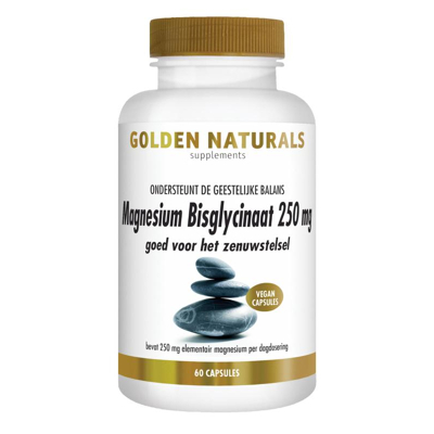 Afbeelding van Golden Naturals Magnesium Bisglycinaat 250mg 60vc