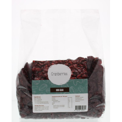 Afbeelding van Mijnnatuurwinkel Cranberries rietsuiker 1 kilog
