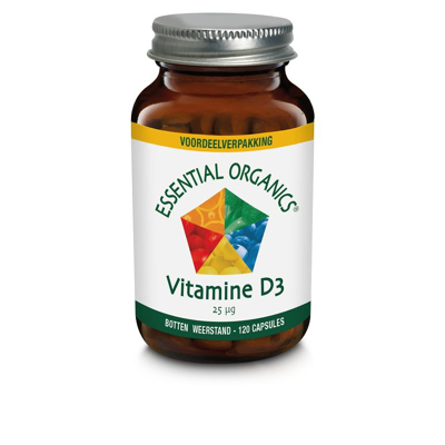 Afbeelding van Essential Organics Vitamine D3 25mcg Capsules