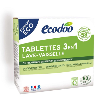 Afbeelding van Ecodoo Vaatwas Tabletten 3 in 1 Geconcentreerd Xl Bio 60st