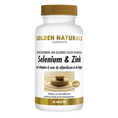 Afbeelding van Golden Naturals Selenium &amp; Zink Tabletten 60VTB