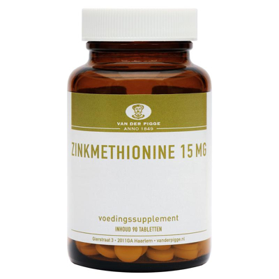 Afbeelding van Van Der Pigge Zinkmethionine 15mg, 90 tabletten