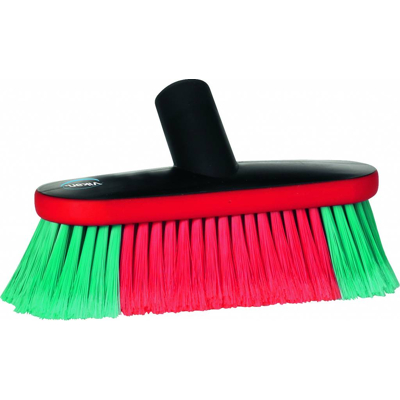 Afbeelding van Vikan Transport Brushes Washing Brush with Water Passage Rubber Bumper Oval Black Soft Fibers 270mm