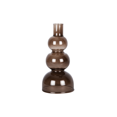 Afbeelding van PT Living Candle holder Kandelaar Glass Layered Circles Large Chocolate Brown 20 x 10cm