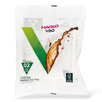 Afbeelding van Hario V60 Filters 02 White VCF 100W (100 Stuks)
