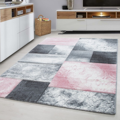Afbeelding van Modern vloerkleed Tetris Roze 1710 80x150cm Adana Carpets