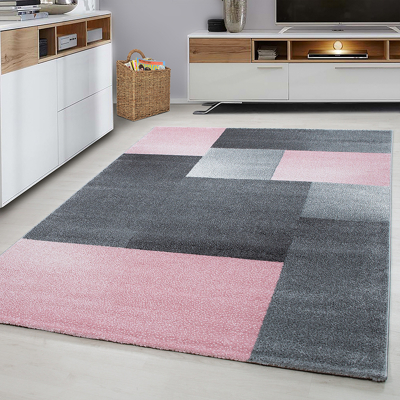Afbeelding van Modern vloerkleed Lucca Roze 80x150cm Adana Carpets