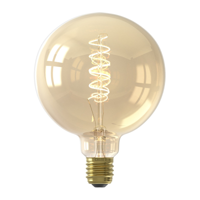 Afbeelding van LED lamp Curved goud G125 Globe E27