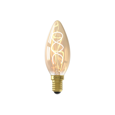 Afbeelding van LED Flex Filament Kaarslamp Goud E14 2,5 W 136lm 2100K extra warm wit dimbaar