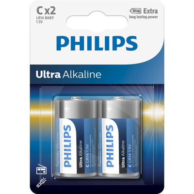 Afbeelding van Philips Ultra Alkaline Batterijen C2 stuks in Blister