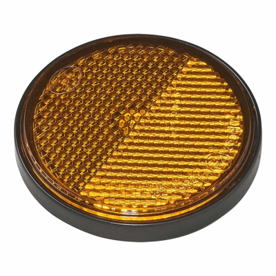 Afbeelding van Aanhangwagendirect Oranje/gele reflector 58 mm zelfklevend rond