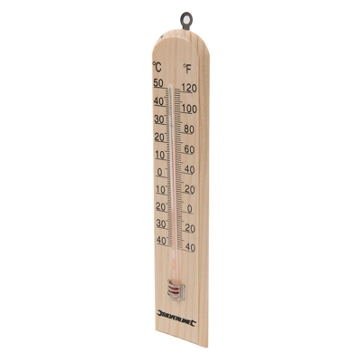 Afbeelding van Silverline Hout Thermometer Meetbereik 40 Graden tot + 50